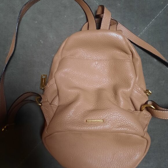 Rebecca Minkoff Camel Pebbled Leather Convertible Backpack